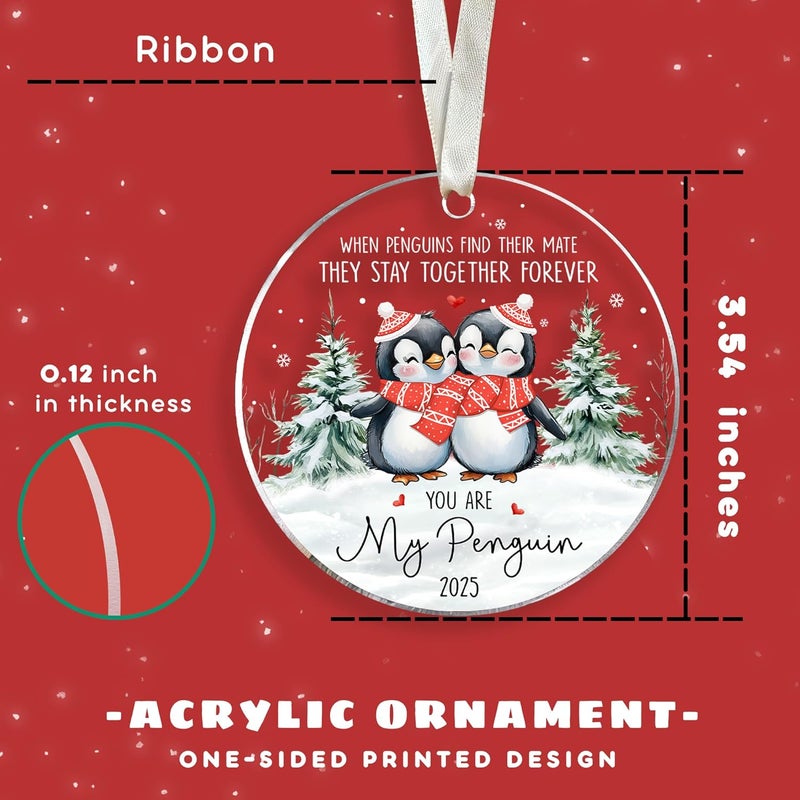 SUCHAGIFT Couples Christmas Ornament - Couples Ornaments 2025 - Couple Ornaments for Him, Her, Boyfriend, Girlfriend, Husband, Wife - Gifts for Couple - Acrylic Hanging Ornament 2025 - Image 2